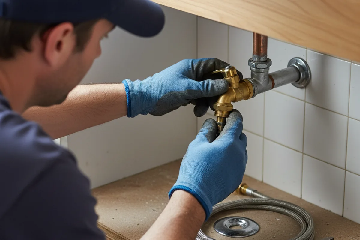 Shutoff valve and fitting work during Emergency Plumbing in Sanders